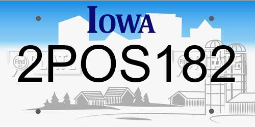2POS182 Iowa License Plate