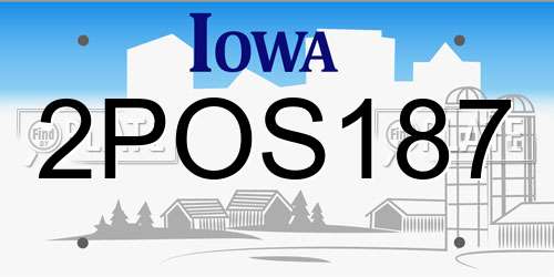 2POS187 Iowa License Plate