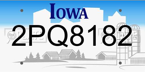2PQ8182 Iowa License Plate