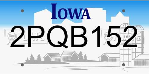 2PQB152 Iowa License Plate