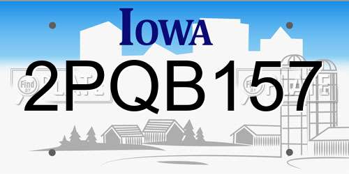 2PQB157 Iowa License Plate