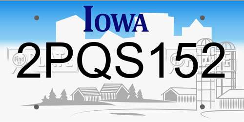 2PQS152 Iowa License Plate