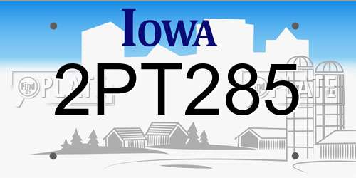 2PT285 Iowa License Plate