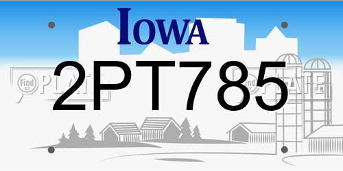 2PT785 Iowa License Plate