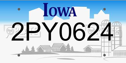 2PY0624 Iowa License Plate