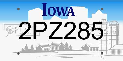 2PZ285 Iowa License Plate