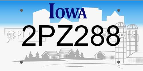 2PZ288 Iowa License Plate