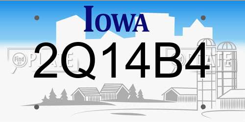 2Q14B4 Iowa License Plate