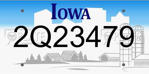 2Q23479 Iowa License Plate