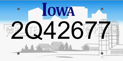 2Q42677 Iowa License Plate