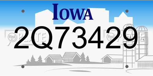 2Q73429 Iowa License Plate