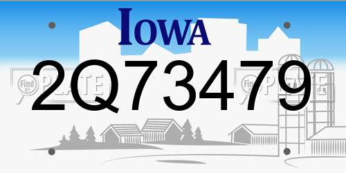 2Q73479 Iowa License Plate