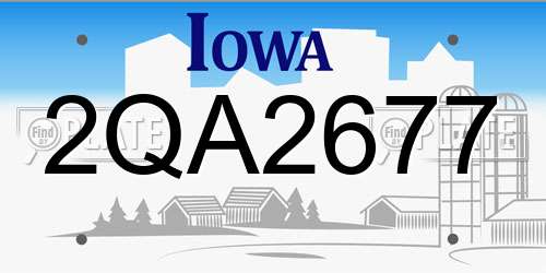 2QA2677 Iowa License Plate