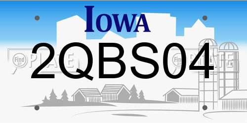 2QBS04 Iowa License Plate