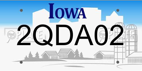 2QDA02 Iowa License Plate