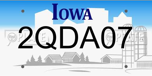 2QDA07 Iowa License Plate