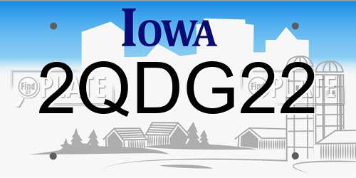 2QDG22 Iowa License Plate