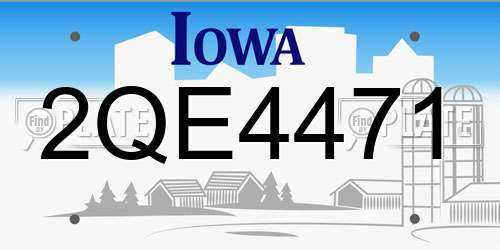 2QE4471 Iowa License Plate