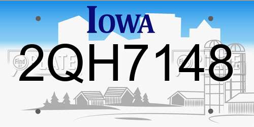 2QH7148 Iowa License Plate