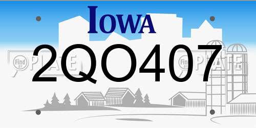 2QO407 Iowa License Plate