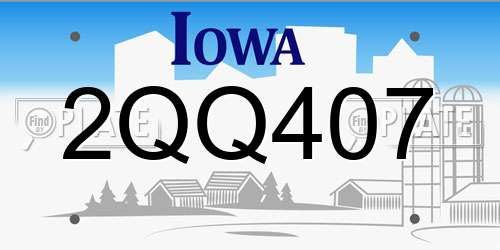 2QQ407 Iowa License Plate