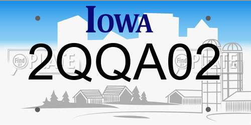 2QQA02 Iowa License Plate
