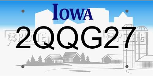 2QQG27 Iowa License Plate