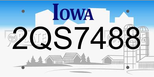 2QS7488 Iowa License Plate
