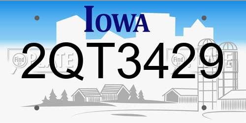 2QT3429 Iowa License Plate