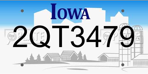 2QT3479 Iowa License Plate