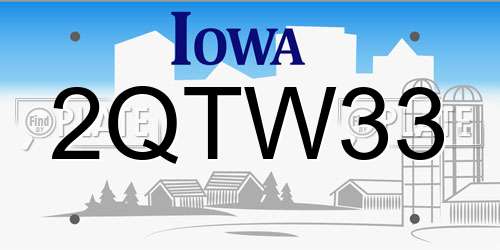 2QTW33 Iowa License Plate