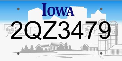 2QZ3479 Iowa License Plate