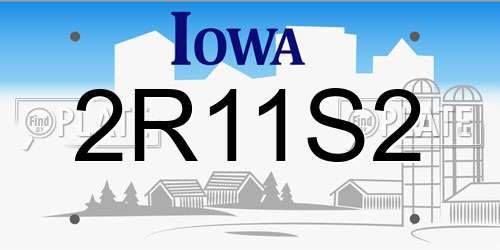 2R11S2 Iowa License Plate