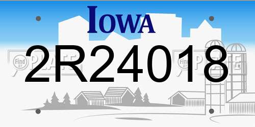 2R24018 Iowa License Plate