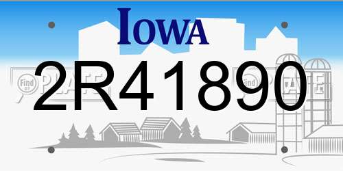 2R41890 Iowa License Plate