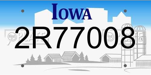 2R77008 Iowa License Plate