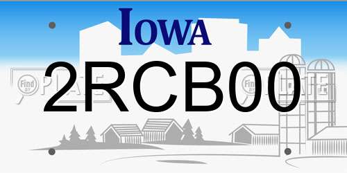 2RCB00 Iowa License Plate