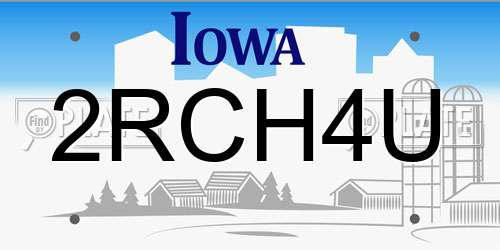 2RCH4U Iowa License Plate