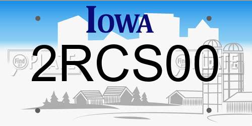2RCS00 Iowa License Plate