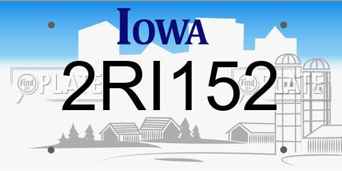 2RI152 Iowa License Plate