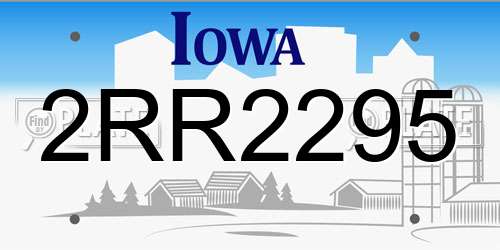 2RR2295 Iowa License Plate