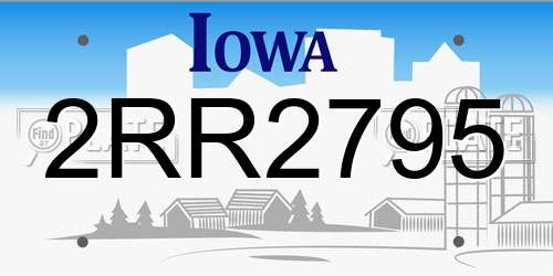 2RR2795 Iowa License Plate