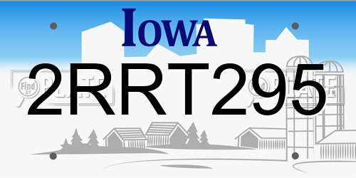 2RRT295 Iowa License Plate