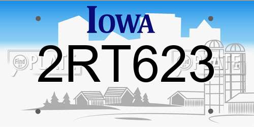 2RT623 Iowa License Plate