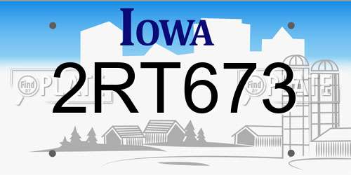 2RT673 Iowa License Plate