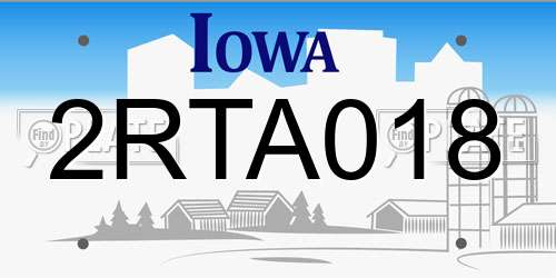 2RTA018 Iowa License Plate