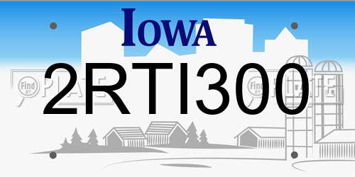 2RTI300 Iowa License Plate