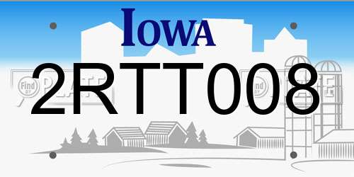 2RTT008 Iowa License Plate