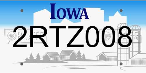 2RTZ008 Iowa License Plate