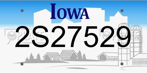 2S27529 Iowa License Plate
